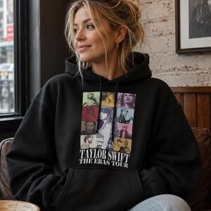 Taylor Swift hoodie featuring iconic Eras Tour